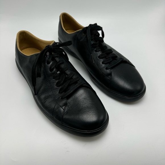 Cole Haan Black Leather Grand Os Cross Court Lace-up Sneakers Men’s Size 10 Wide - Picture 1 of 9